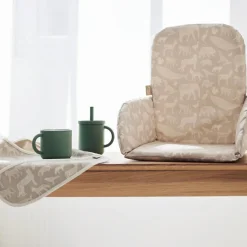 Lot de 2 bavoirs plastifiés Animals Olive Green