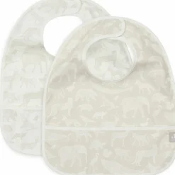 Lot de 2 bavoirs plastifiés Animals Nougat