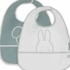 Lot de 2 bavoirs plastifiés Miffy Peekaboo Sea Green