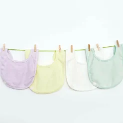 Lot de 3 bavoirs éponge à velcro blancs