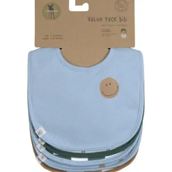 Lot de 5 bavoirs éponge Happy Rascals Smile bleu ciel