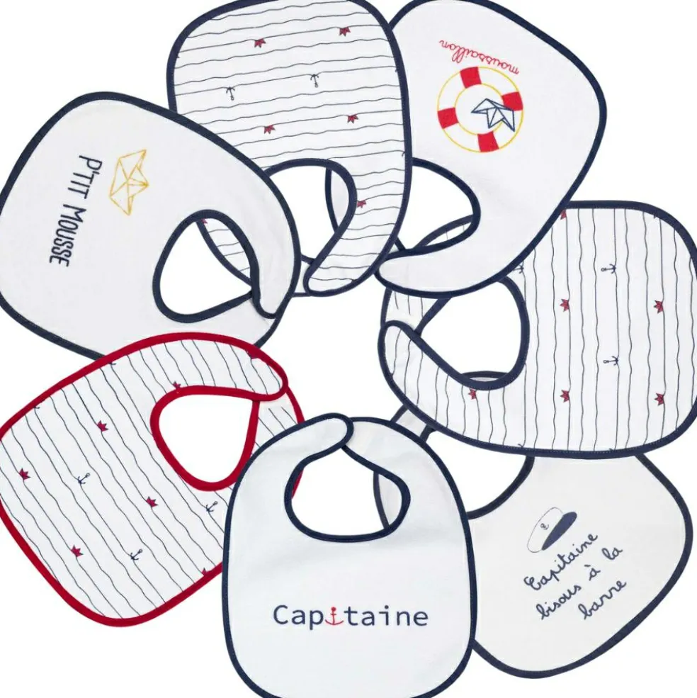 Lot de 7 bavoirs premier âge Capitaine