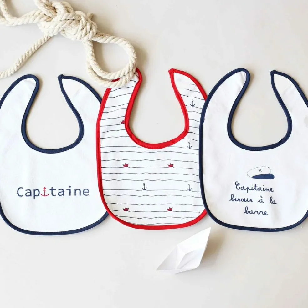 Lot de 7 bavoirs premier âge Capitaine