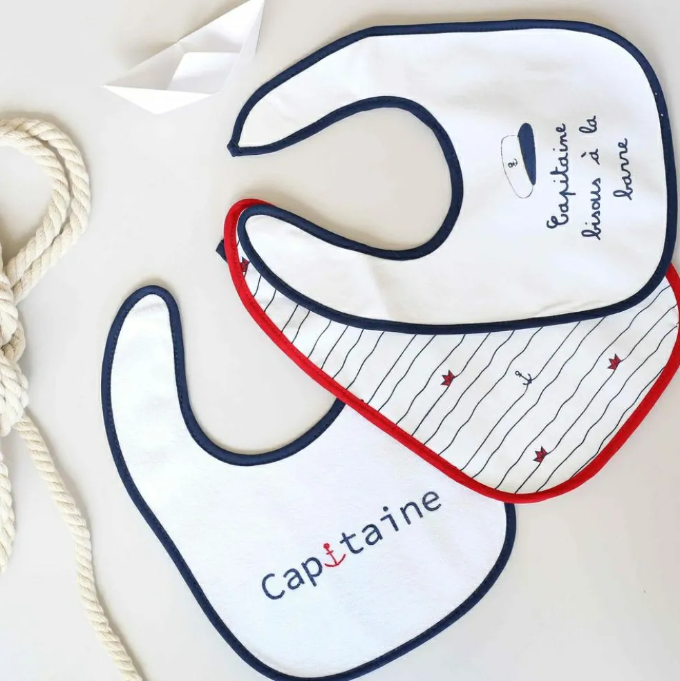 Lot de 7 bavoirs premier âge Capitaine