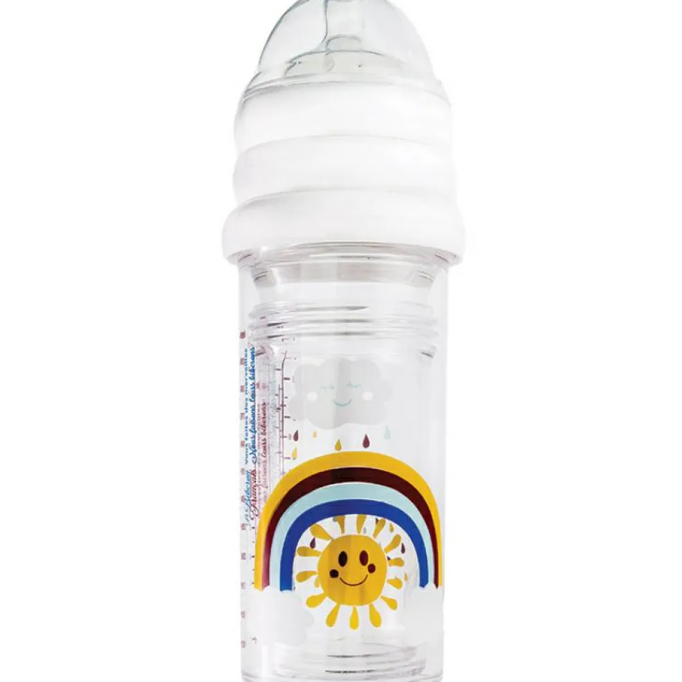 Lot de 3 biberons anti colique gigognes Rainbow Arc-en-ciel (360 ml et 210 ml)