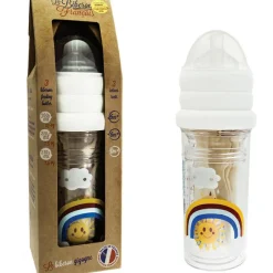Lot de 3 biberons anti colique gigognes Rainbow Arc-en-ciel (360 ml et 210 ml)