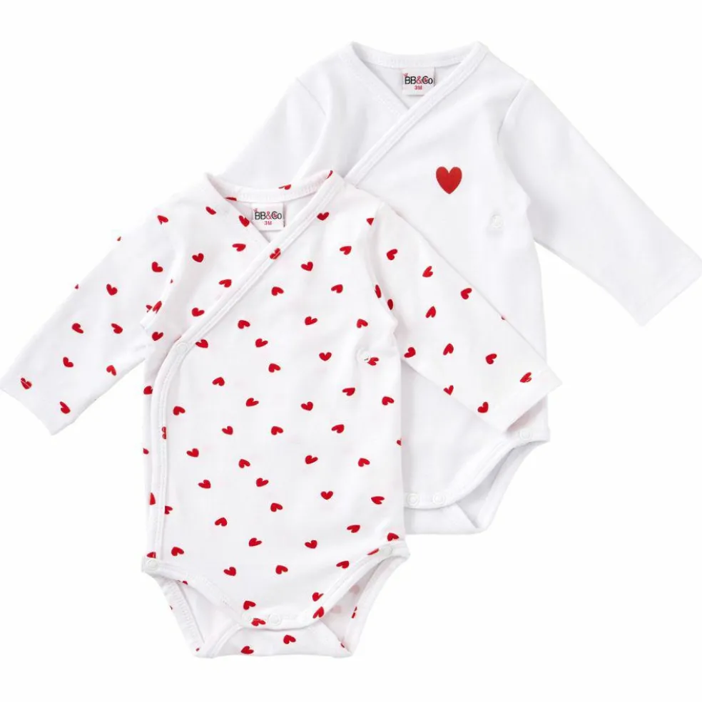 Lot de 2 bodys manches longues Mon petit coeur (6 mois)