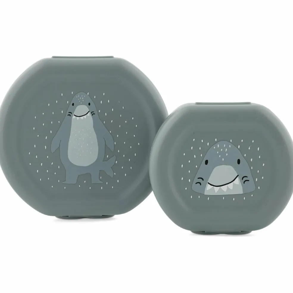 Lot de 2 boîtes à goûter à clip Mr. Shark