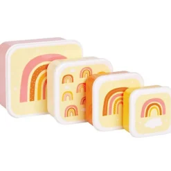 Lot de 4 boîtes à goûter Arc-en-ciel