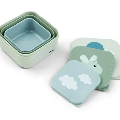 Lot de 3 boîtes à goûter Happy clouds vert