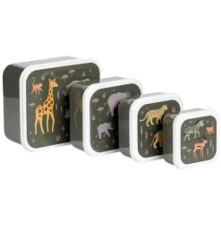 Lot de 4 boîtes à goûter Savane