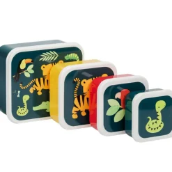 Lot de 4 boîtes à goûter Tigre