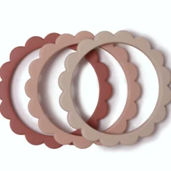 Lot de 3 bracelets de dentition Flower Rose-Blush-Shifting sand
