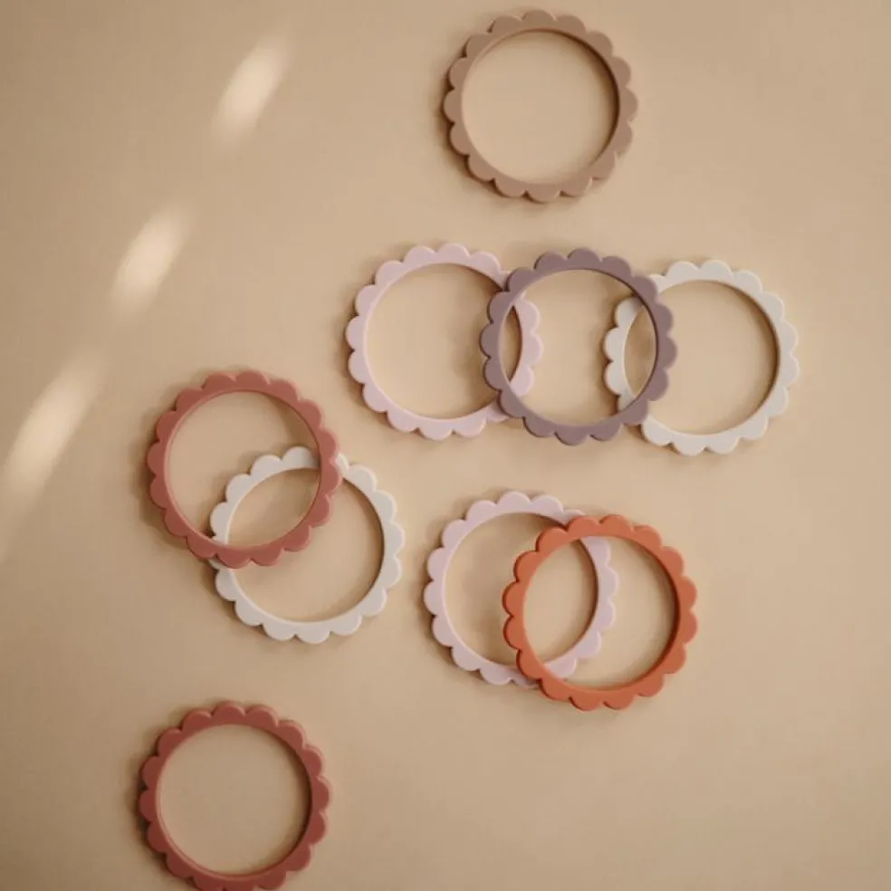 Lot de 3 bracelets de dentition Flower Rose-Blush-Shifting sand