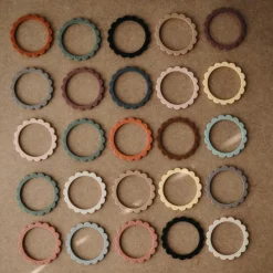 Lot de 3 bracelets de dentition Flower Rose-Blush-Shifting sand