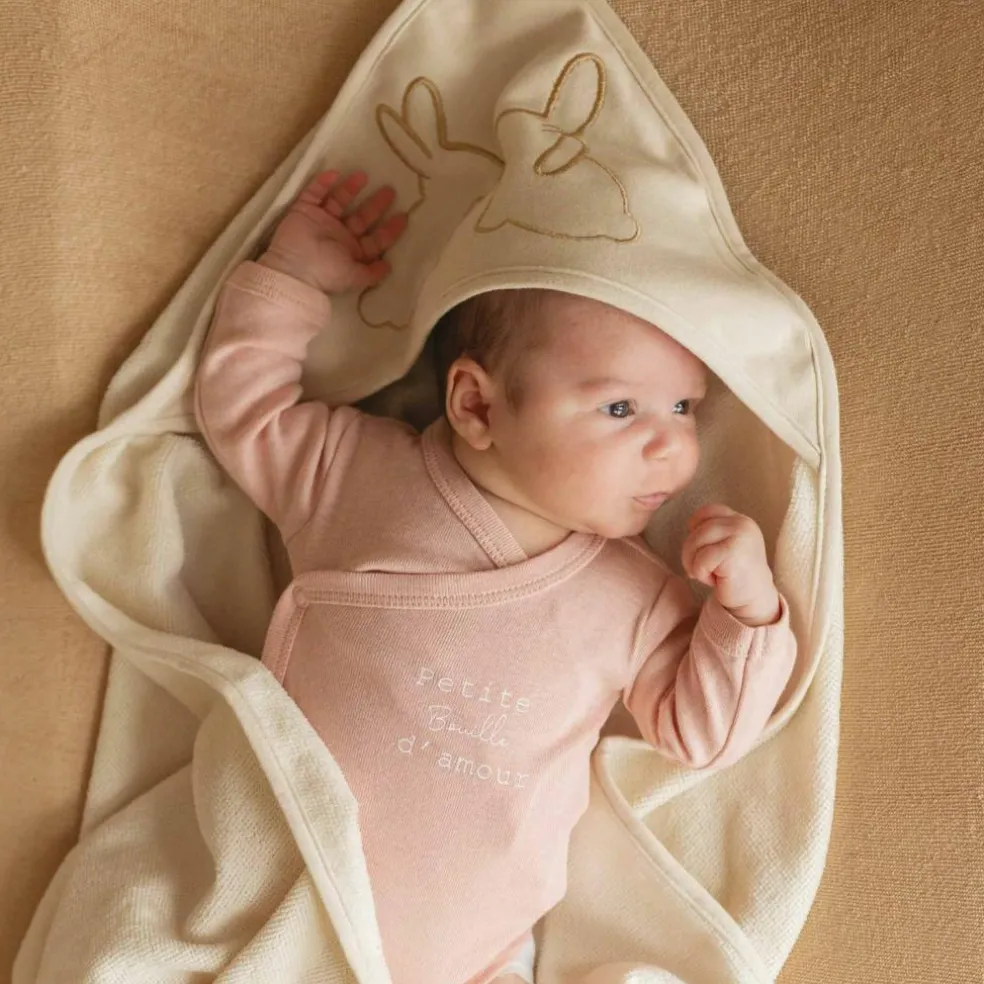 Lot de 2 capes de bain Lapin (70 x 70 cm)