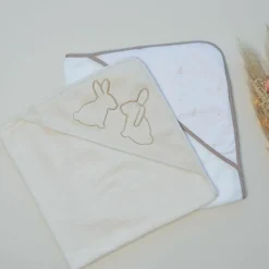 Lot de 2 capes de bain Lapin (70 x 70 cm)
