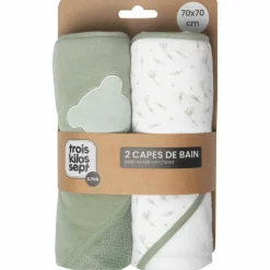 Lot de 2 capes de bain Ours (70 x 70 cm)