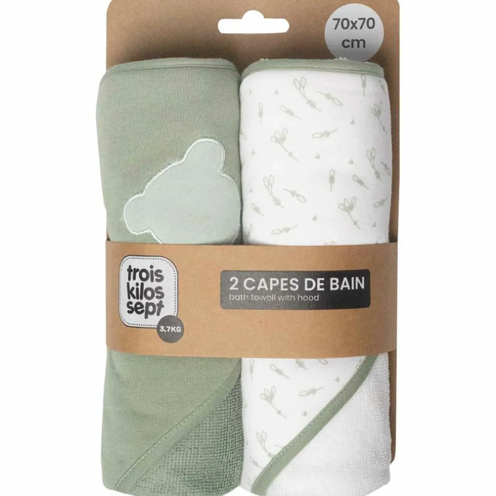Lot de 2 capes de bain Ours (70 x 70 cm)
