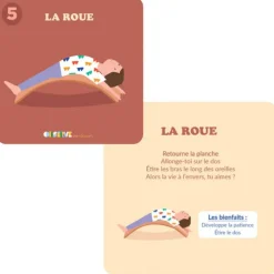 Lot de 10 cartes postures de Yoga (à réaliser sur une planche d'équilibre)