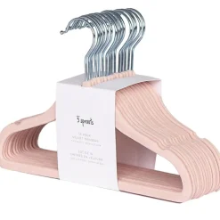 Lot de 15 cintres en velours rose