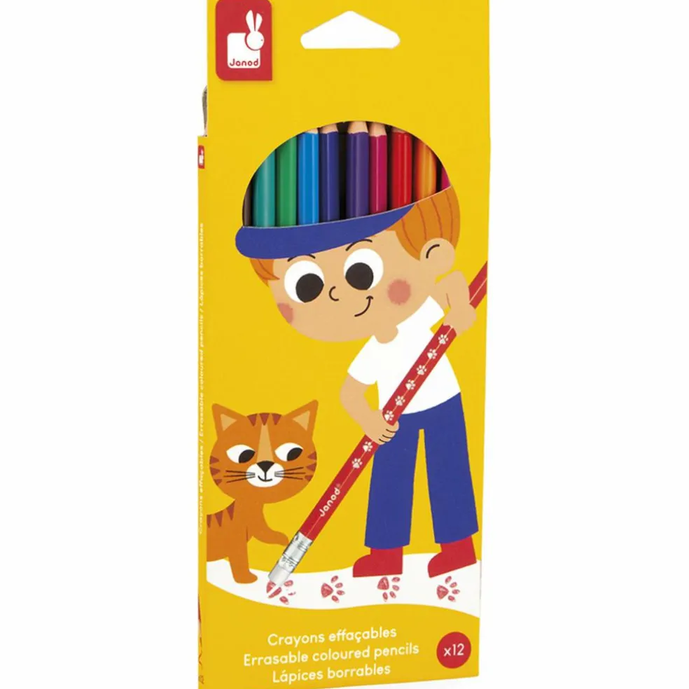 Lot de 12 crayons effaçables