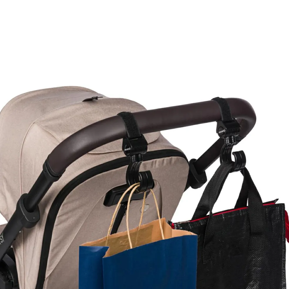 Lot de 2 crochets 360° pour poussette