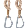 Lot de 2 crochets attaches poussettes camel vanille