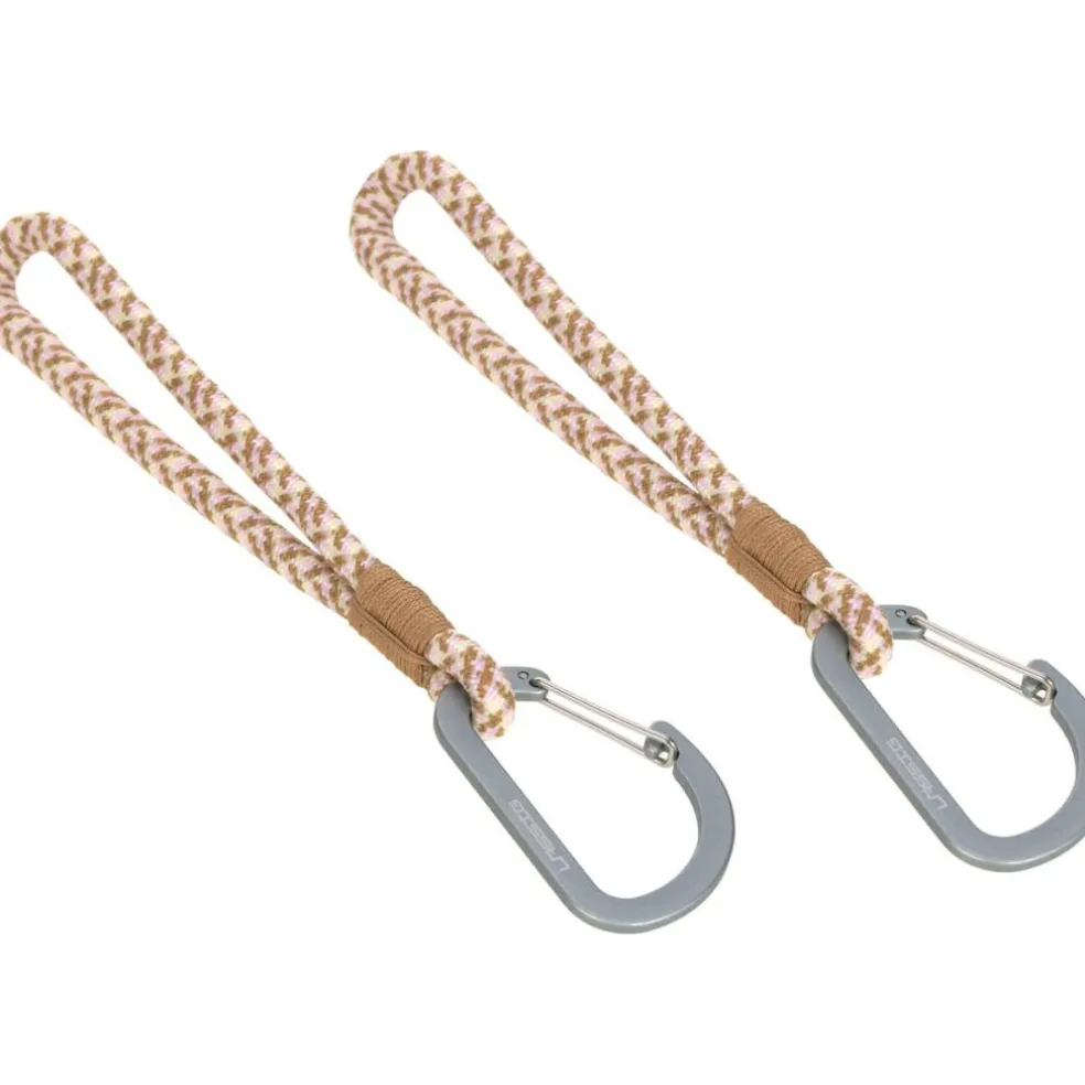 Lot de 2 crochets attaches poussettes camel vanille