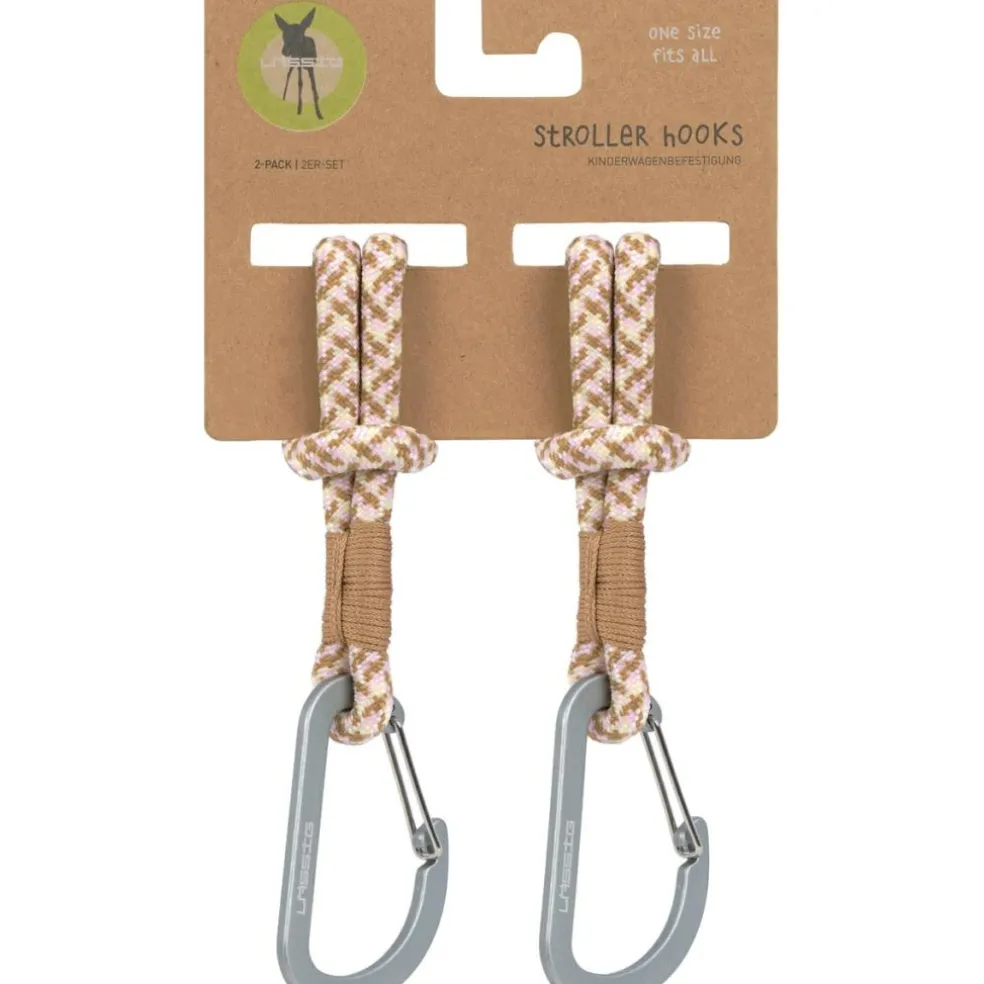 Lot de 2 crochets attaches poussettes camel vanille