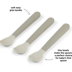 Lot de 3 cuillères bébé Easy-grip sable