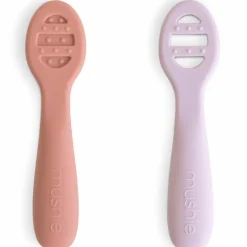 Lot de 2 cuillères d'apprentissage Rose-Soft Lilac