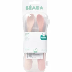 Lot de 2 cuillères silicone 1er âge avec boîte de transport Duo barbe à papa