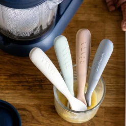 Lot de 4 cuillères silicone 1er âge Natural set