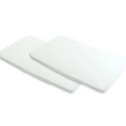 Lot de 2 draps housse pour lit parapluie Calao Blanc