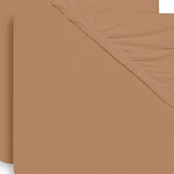 Lot de 2 draps housses Biscuit (60 x 120 cm)