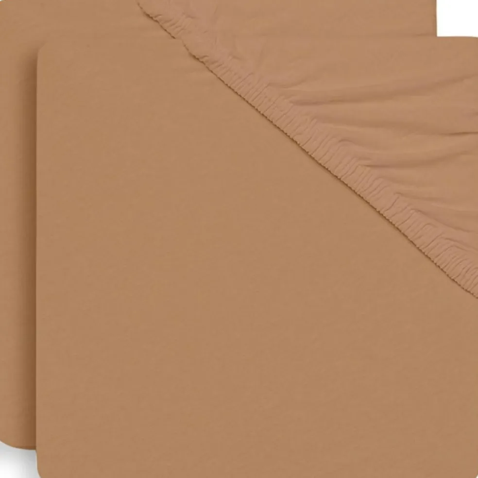 Lot de 2 draps housses Biscuit (60 x 120 cm)