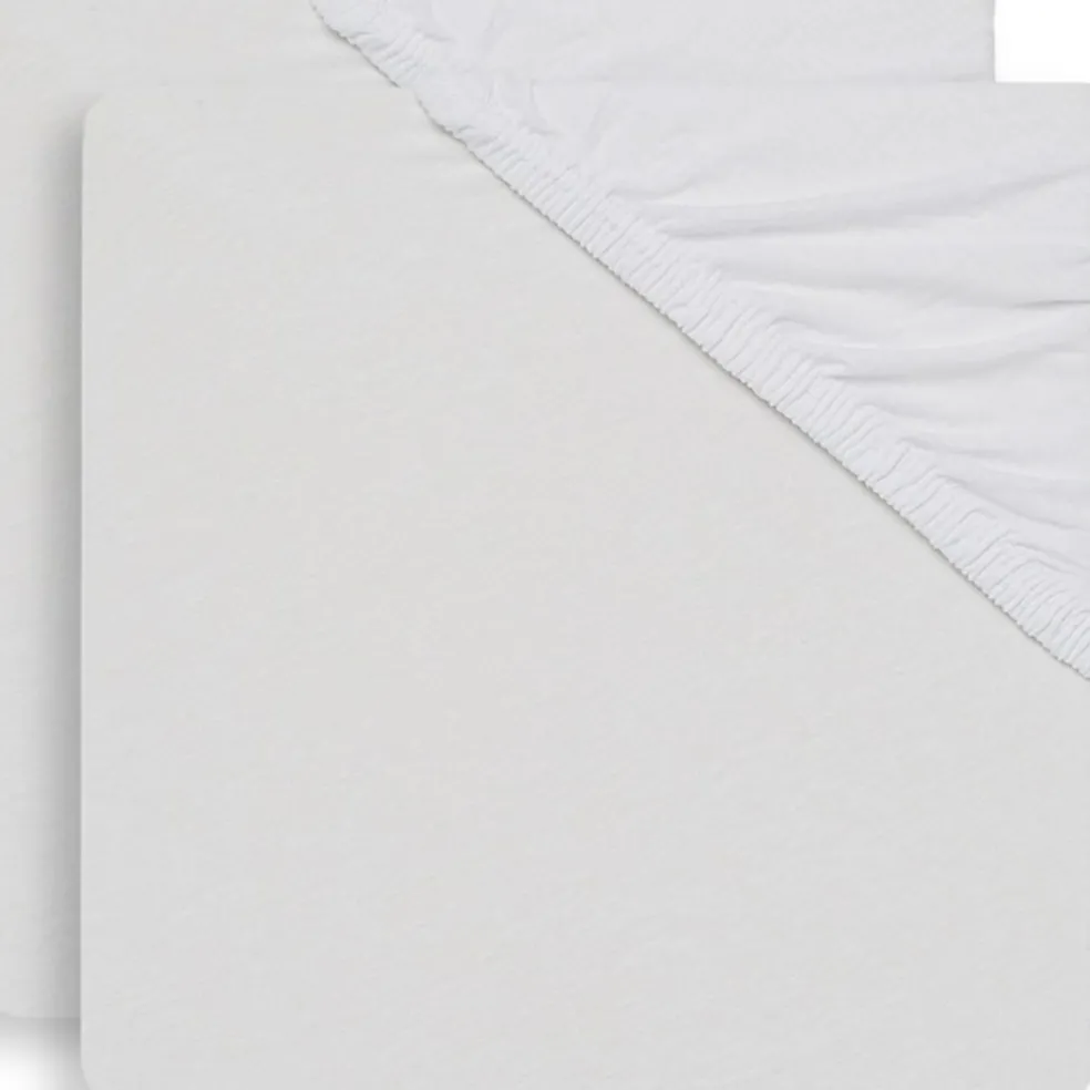 Lot de 2 draps housses de berceau blancs (40 x 80 cm)