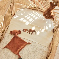 Lot de 2 draps housses en coton blancs (60 x 120 cm)