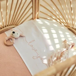 Lot de 2 draps housses en coton blancs (60 x 120 cm)