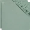 Lot de 2 draps housses en coton Ash Green (60 x 120 cm)