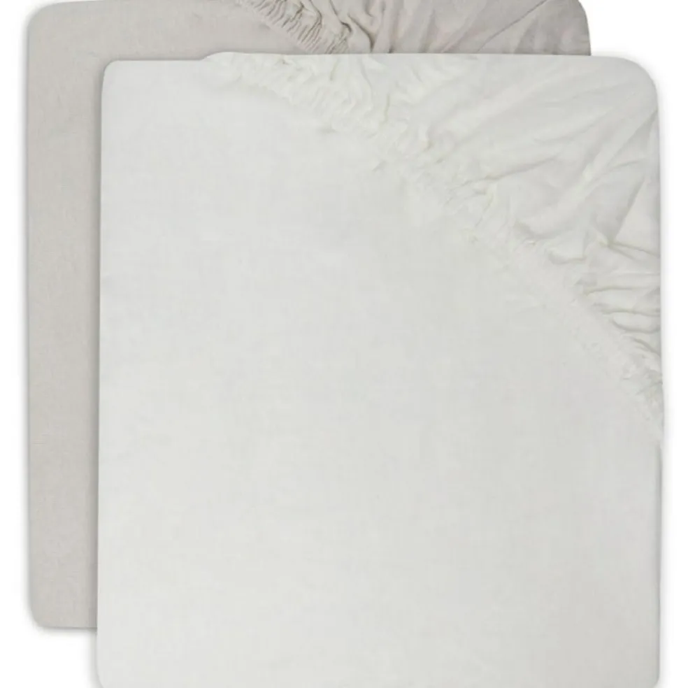 Lot de 2 draps housses en coton Ivory-Nougat (60 x 120 cm)