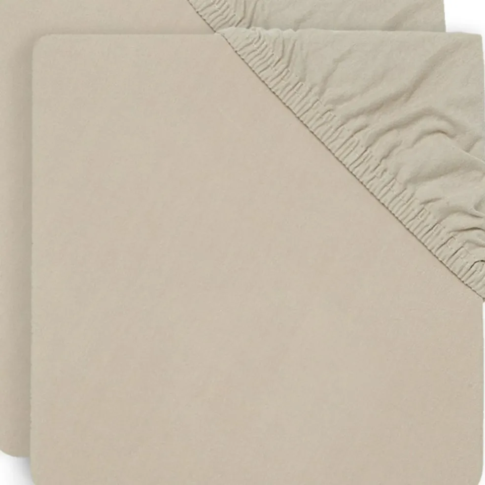 Lot de 2 draps housses en coton Nougat (60 x 120 cm)