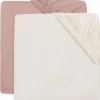 Lot de 2 draps housses en jersey Wild Rose-Ivory (60 x 120 cm)