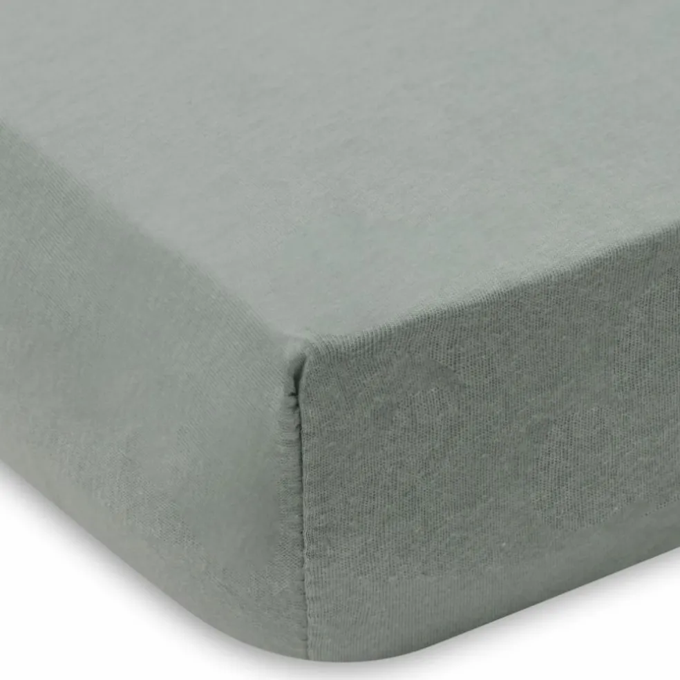 Lot de 2 draps housses en jersey Sea Green-Ivory (60 x 120 cm)