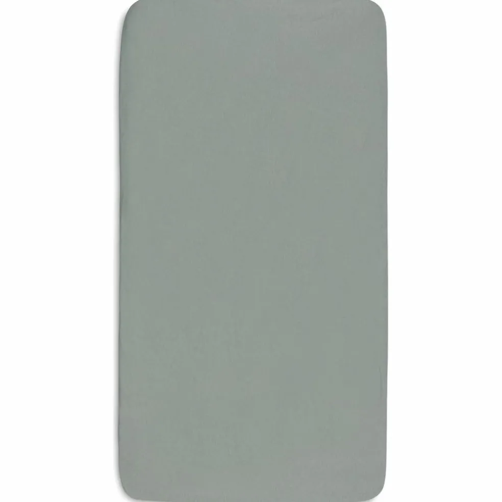 Lot de 2 draps housses en jersey Sea Green-Ivory (60 x 120 cm)