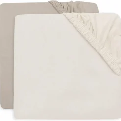 Lot de 2 draps housses en jersey Oatmeal-Sandy (70 x 140 cm)