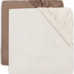 Lot de 2 draps housses en jersey Milky Coffee-Ivory (60 x 120 cm)