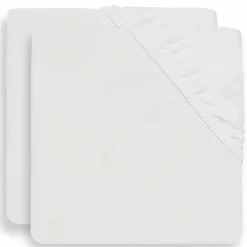 Lot de 2 draps housses en coton blancs (70 x 140 cm)