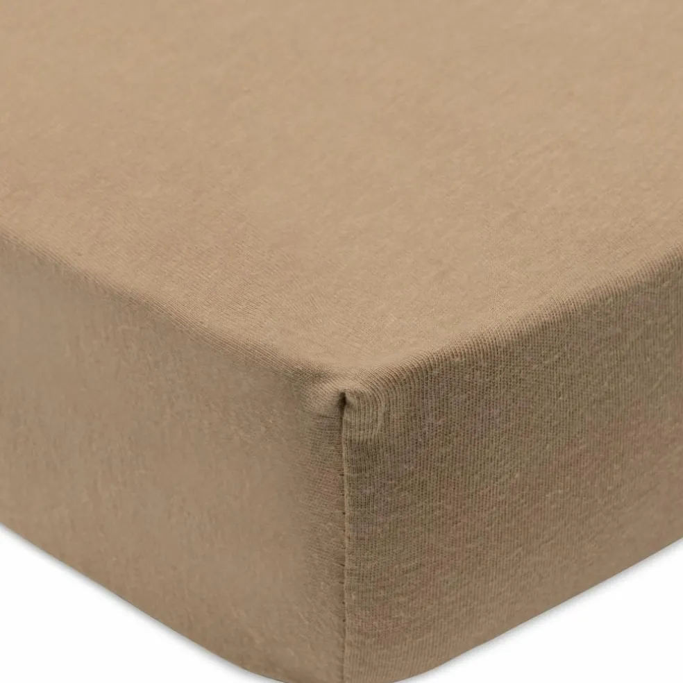 Lot de 2 draps housses en jersey Wild Rose-Biscuit (40 x 80 cm)